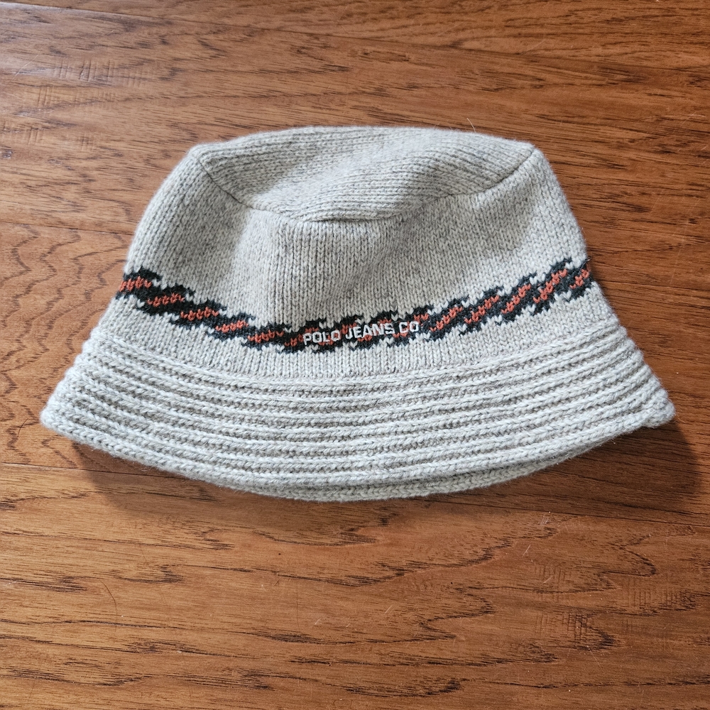 Ralph Lauren Tan and Brown Knit Hat